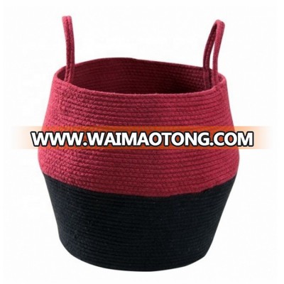 OEM best selling cotton rope coiled laundry basket belly basket