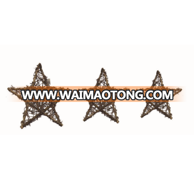 Rustic star shape wall hanging twig basket for garden decorative