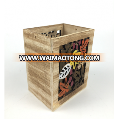 Rectangular colorful leaf garden wood box weddings centerpiece rustic flower pot wood boxes