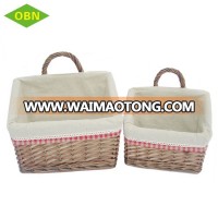 Custom China best sales handmade fabric lining cheap wicker bread baskets for supermarket display