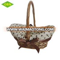 Wholesale fancy hand woven boat shape empty valentine cheap hanging gift basket